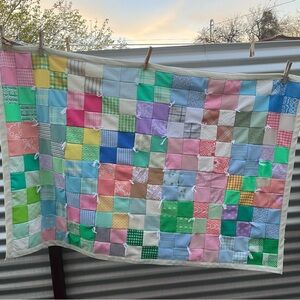 Vintage Retro Patchwork Poly Quilt blanket - Multicolor - 51x33
